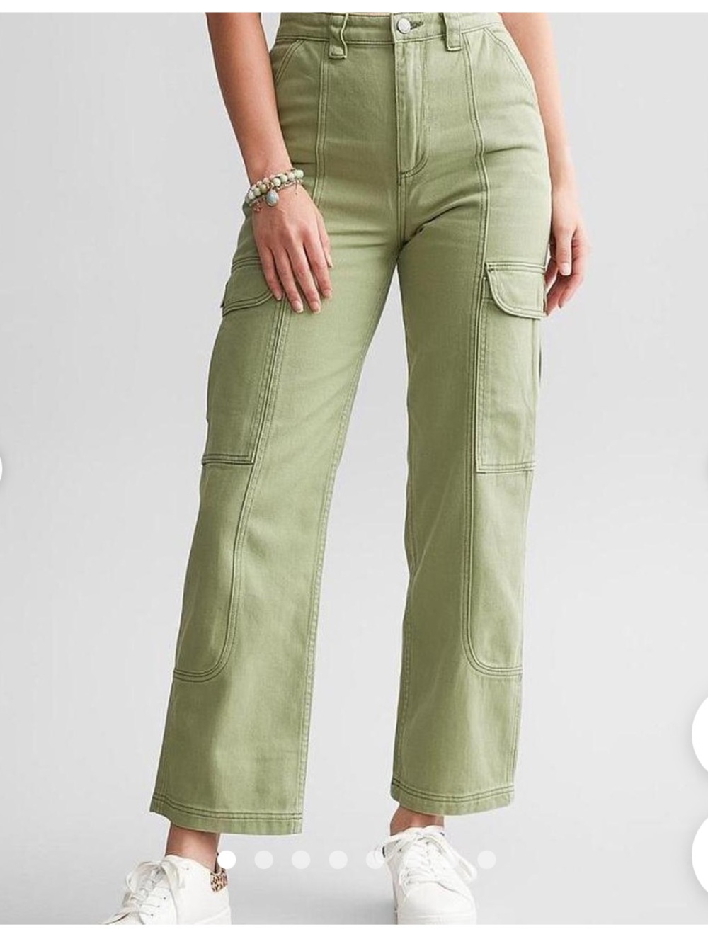 Billabong Olive Green Wide-Leg Cargo Jeans